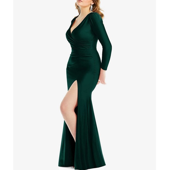 CYNTHIA & SAHAR YASMEEN · STYLE CS102 · LUXE STRETCH SATIN Evergreen Large - Picture 2 of 9
